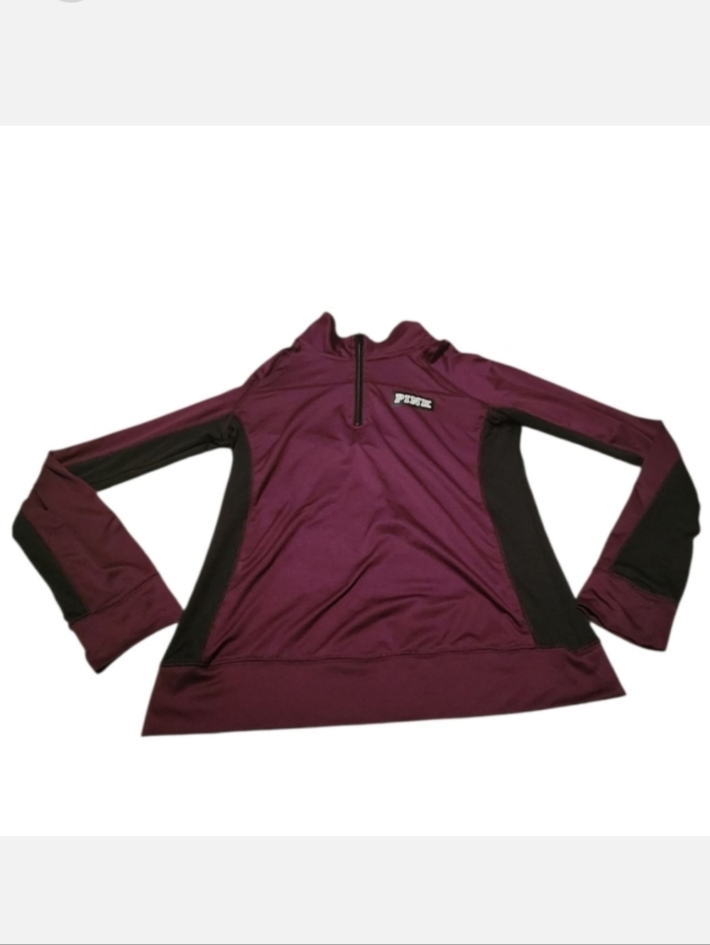 Women’s Medium Victoria's Secret PINK Ultimate Quarter Zip Purple/Black Pullover